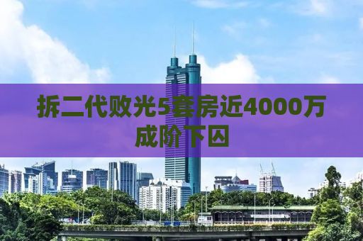 拆二代败光5套房近4000万成阶下囚