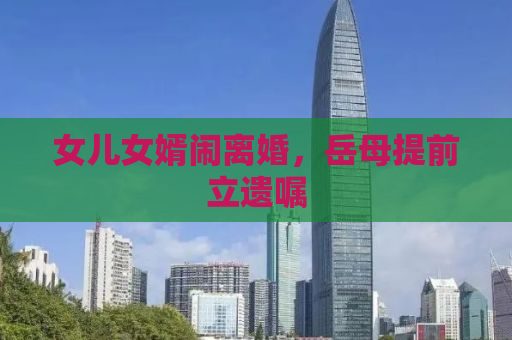 女儿女婿闹离婚，岳母提前立遗嘱