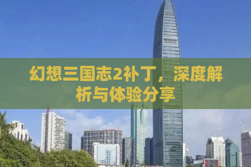 幻想三国志2补丁，深度解析与体验分享