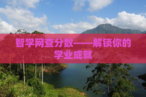 智学网查分数——解锁你的学业成就
