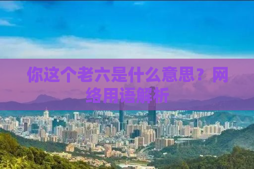 你这个老六是什么意思？网络用语解析